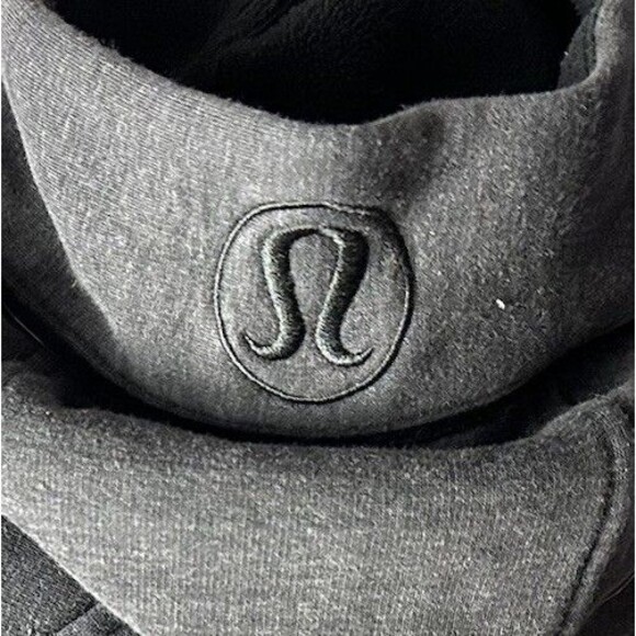 Lululemon Fleece Hoodie Medium Dark Gray Full Zip Long Sleeve Thumbholes Jacket - Picture 12 of 15